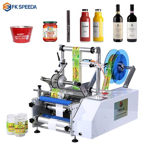 Manual Fast Semi Automatic Adhesive Wine Round Bottle Labeling Machine