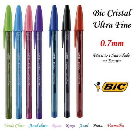 Caneta Bic Ultra Fina 0 7 mm Cores kit c 03 unidades Precisão e