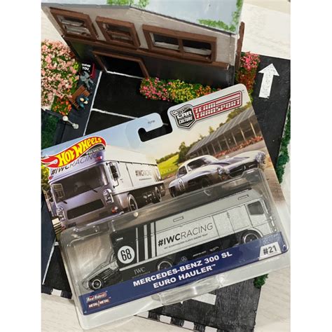 Jual Hot Wheels Team Transport Mercedes Benz 300 SL Euro Hauler Shopee Indonesia