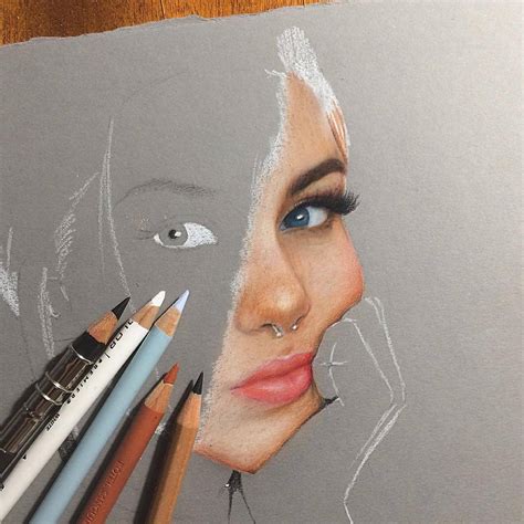 Realistic Portrait Realistic Color Pencil Drawing Opoliswery