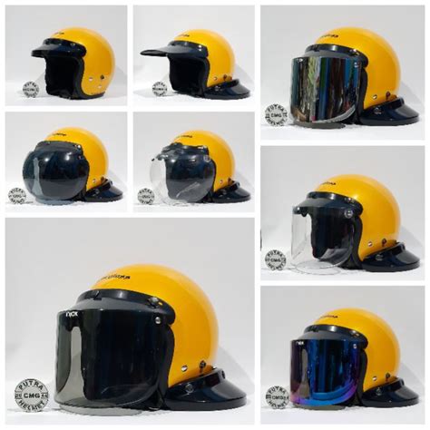 Jual Paket Helm Cargloss Carglos Original Cfm Retro Exotic Yellow