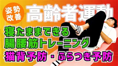 【高齢者の姿勢改善】寝たままできる腸腰筋トレーニング！〜猫背予防・ふらつき予防〜48 Youtube