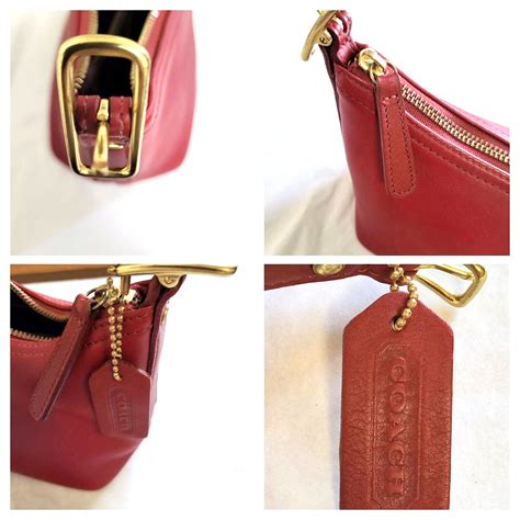 Vintage Coach Red Legacy West Demi Pouch Leather Gem