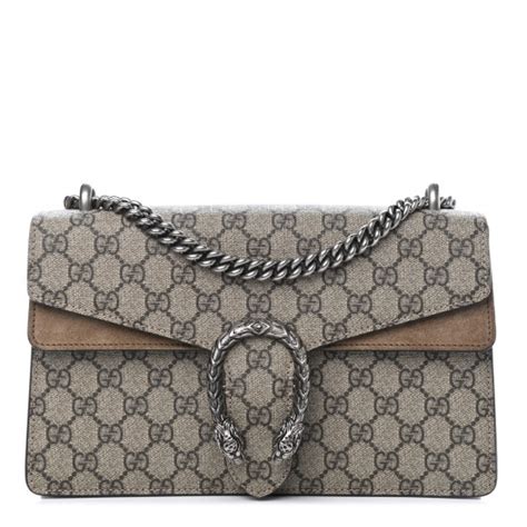 GUCCI GG Supreme Monogram Small Dionysus Shoulder Bag Taupe 846171