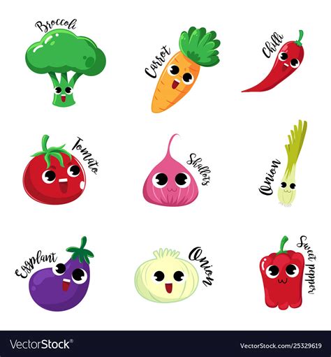 Vegetable Cartoon Royalty Free Vector Image VectorStock