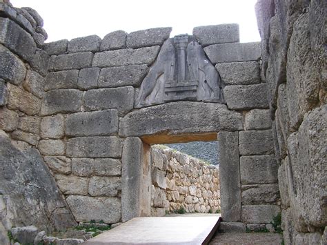 Porta Dei Leoni Micene Photo From Mycenae In Argolida Greece