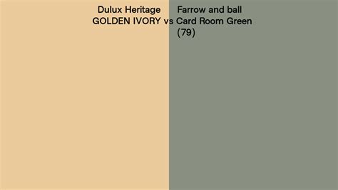 Dulux Heritage Golden Ivory Vs Farrow And Ball Card Room Green