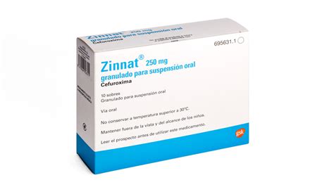 Zinnat 250 Mg 10 Sobres Granulado Para Suspension Oral Farmacéuticos