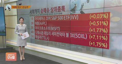 서학개미 뭐샀나 기술주 러브콜 지속나스닥100 지수 추종 Etf 인기