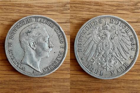 1908 A Kaiserreich Preußen 3 Mark 1908 Wilhelm II Erhaltung siehe