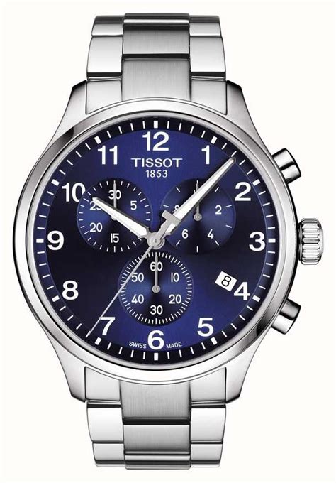 Tissot Men S Chrono XL Classic Blue Dial Stainless Steel Bracelet