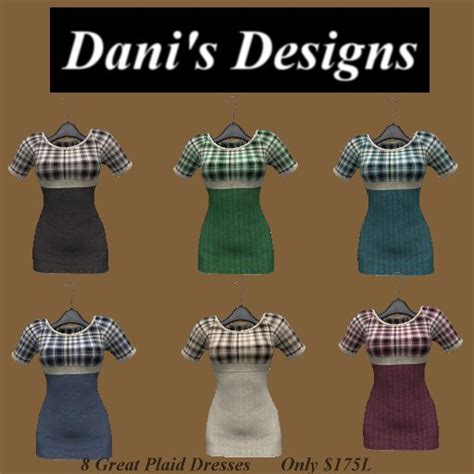 Second Life Marketplace Plaid Designs 6 Plaid Dresses