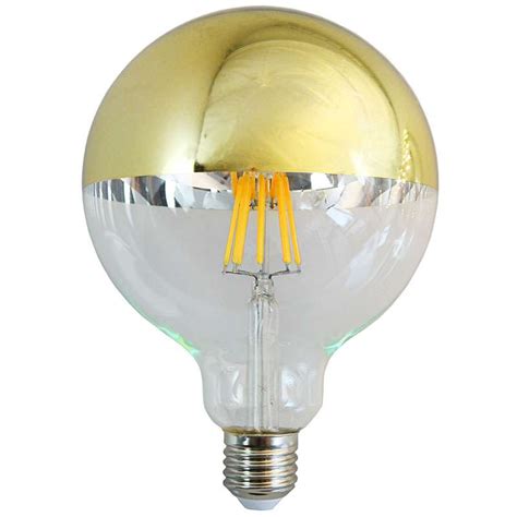 Ampoule LED Globe filament LED chrome or supérieur G125 8W culot E27