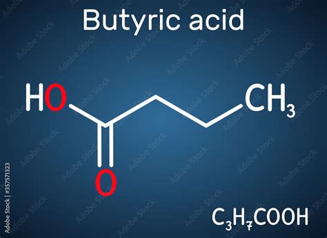 Butyric Acid Butanoic Acid Molecule Butyrates Or Butanoates Are Salts