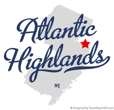 Map of Atlantic Highlands, NJ, New Jersey