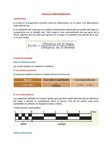 Tipos De Escala Cartograficas - Tipos y Partes de Escalas Cartográficas | PDF | Mapa | Cartografía