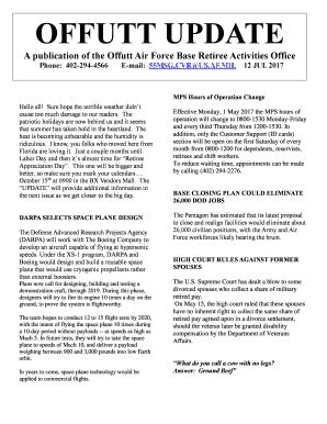 Fillable Online OFFUTT UPDATE Fax Email Print PdfFiller