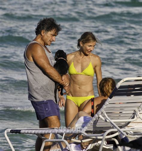 Cameron Diaz In Yellow Bikini South Beach July
