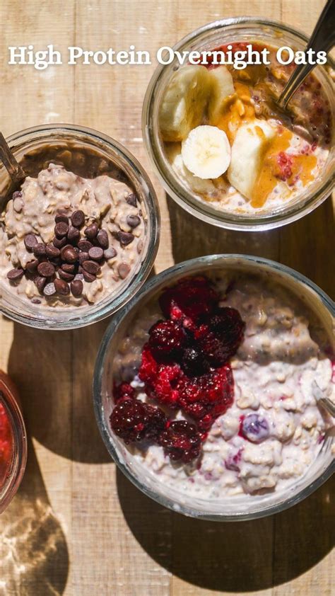 High Protein Overnight Oats 3 Ways [video] Recipe [video] In 2024 Protein Overnight Oats