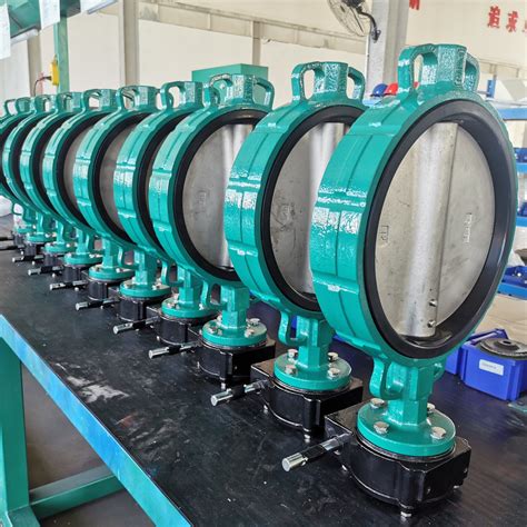 Center Line Ductile Iron Wafer Type Butterfly Valve With EPDM NBR