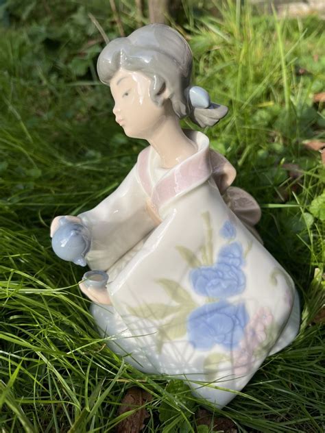 Vintage Rzadka Nao Lladro Geisha Kolekcjonerska Porcelanowa Figurka