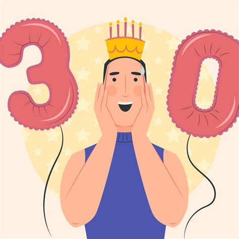 Free Vector Hand Drawn Birthday Man Illustration