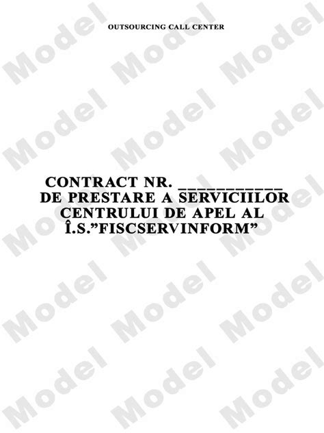 Model De Contract De Prestare Servicii Pdf