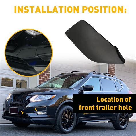 For 2017 2020 Nissan Rogue Front Bumper Tow Hook Cover 622a06fl0h Black Ebay