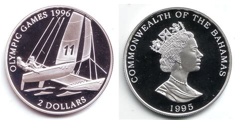 Bahamas 2 Dollar 1995 Olympische Spiele 1996 In Atlanta Segeln