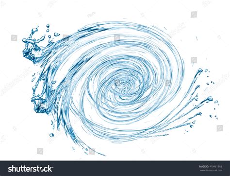 Blue Swirling Water Splash Isolated On Stock Illustration 419461588