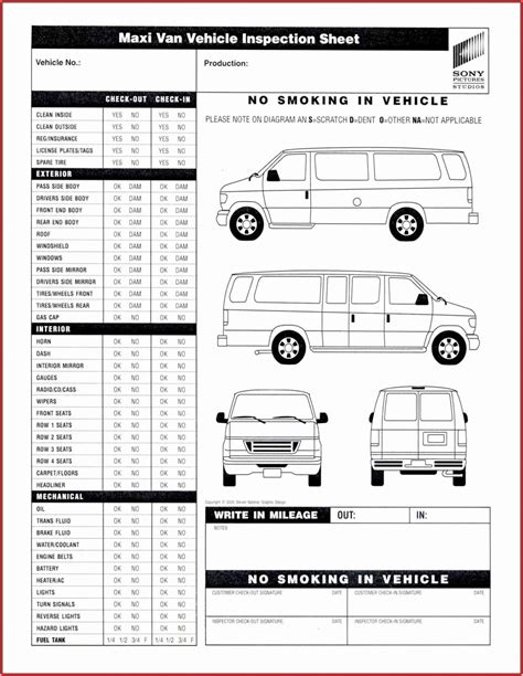 Car Rental Inspection With Diagram