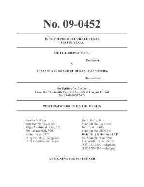 Fillable Online Supreme Courts State Tx Final Brief On Merits With E