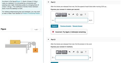 Solved Part As Shown In The Figure Figure Block A Mass Chegg