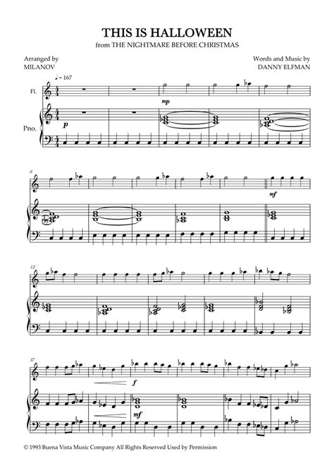 This Is Halloween Arr Milanov By Danny Elfman Sheet Music For Flute