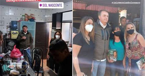 Sem máscara Bolsonaro visita comunidades e aglomera