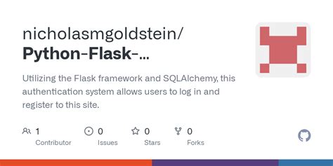 Github Nicholasmgoldstein Python Flask Authentication System Utilizing The Flask Framework