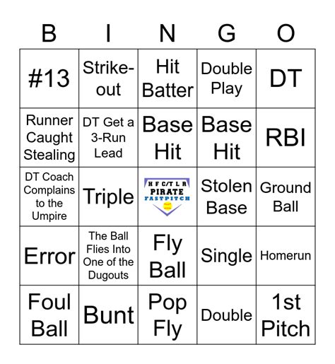 Softball Bingo Card