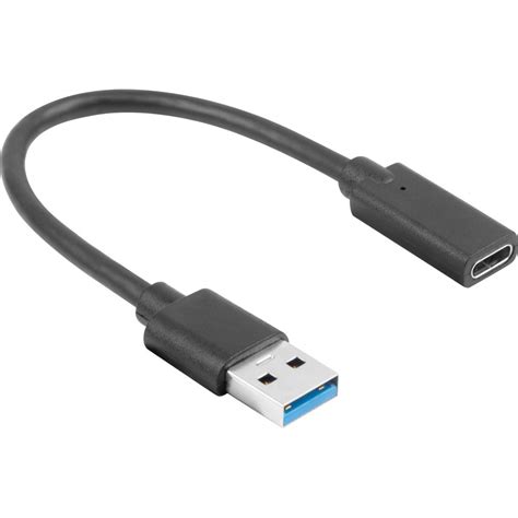 Adapter Usb C F Usb A M Na Kablu Cm Czarny Lanberg