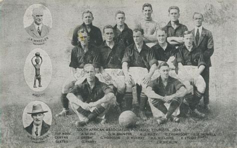 SOUTH AFRICA FOOTBALL TEAM 1924 POSTCARD (THEIR FIRST INTERNATIONAL ...