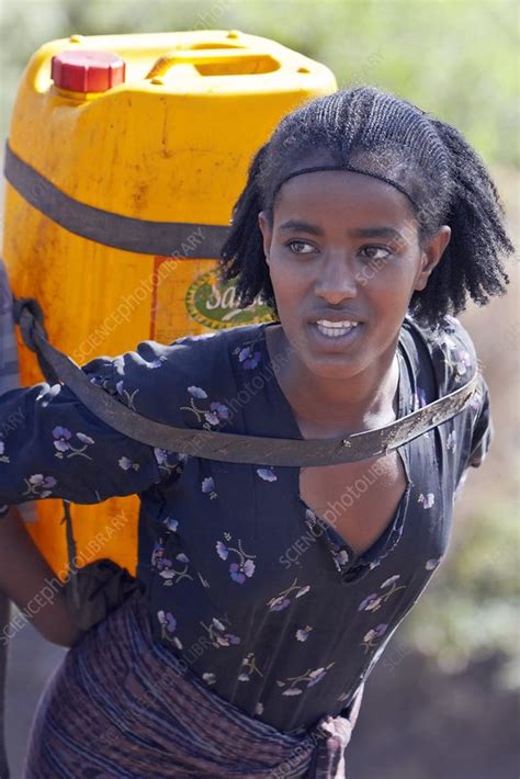 Ethiopian Woman Carrying Water Stock Image C011 6774 Science