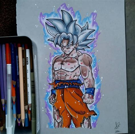 Ultra Instinct Goku Colored Pencils On Toned Grey Rdragonballsuper