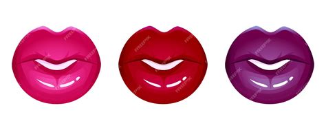 Premium Vector Realistic Lips Vector Icon Set Isolated On White