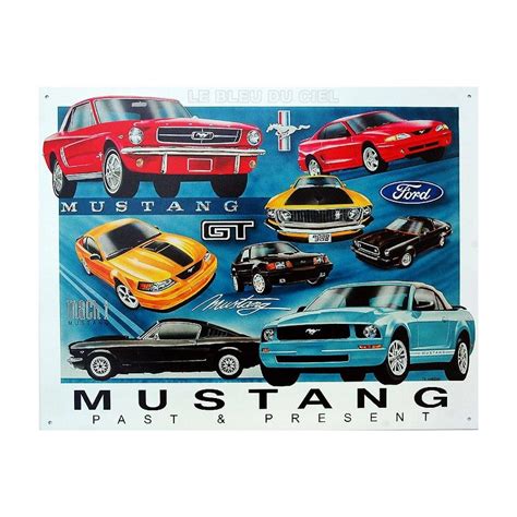 plaque métal publicitaire 30x40cm Mustang past présent