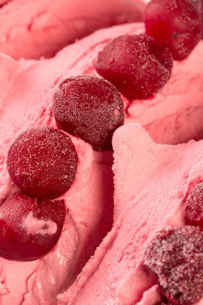 Helado Con Cerezas Congeladas Foto Premium