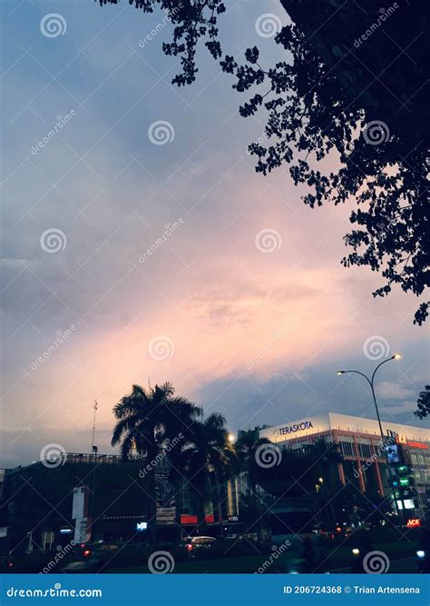 The Sky After Sunset At South Tangerang Editorial Stock Photo Image