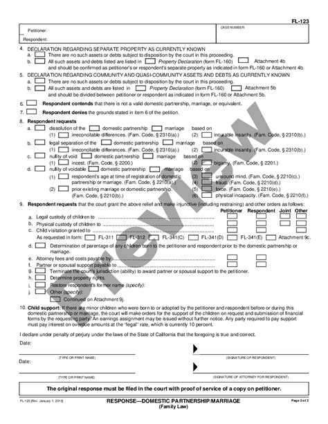 California Response Domestic Partnership Marriage Us Legal Forms