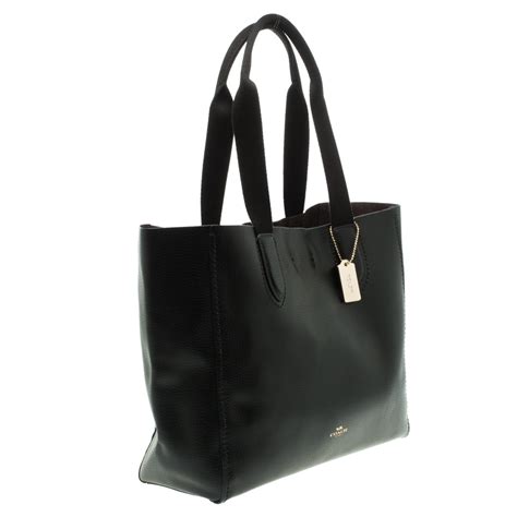 Coach Black Pebbled Leather Derby Tote Coach Tlc