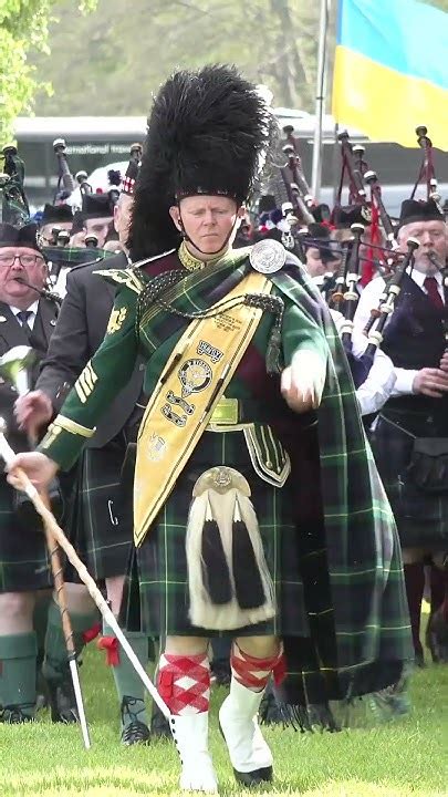 Drum Majors Lead Massed Pipes And Drums Parade During 2022 Gordon