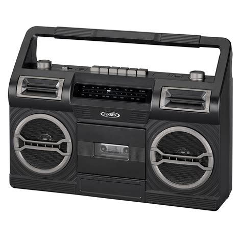 Jensen Cassette Tape Boombox Black Mcr 500