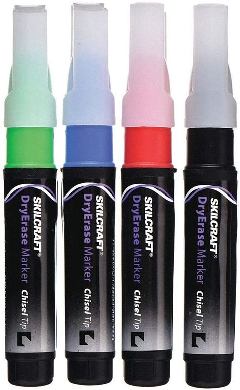 7520015538142 Skilcraft Dry Erase Marker Broad Chisel Tip Assorted Colors 4 Set